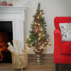 National Tree Company 4 ft. Pre-Lit Crestwood Spruce Tree with Warm White LED Lights
