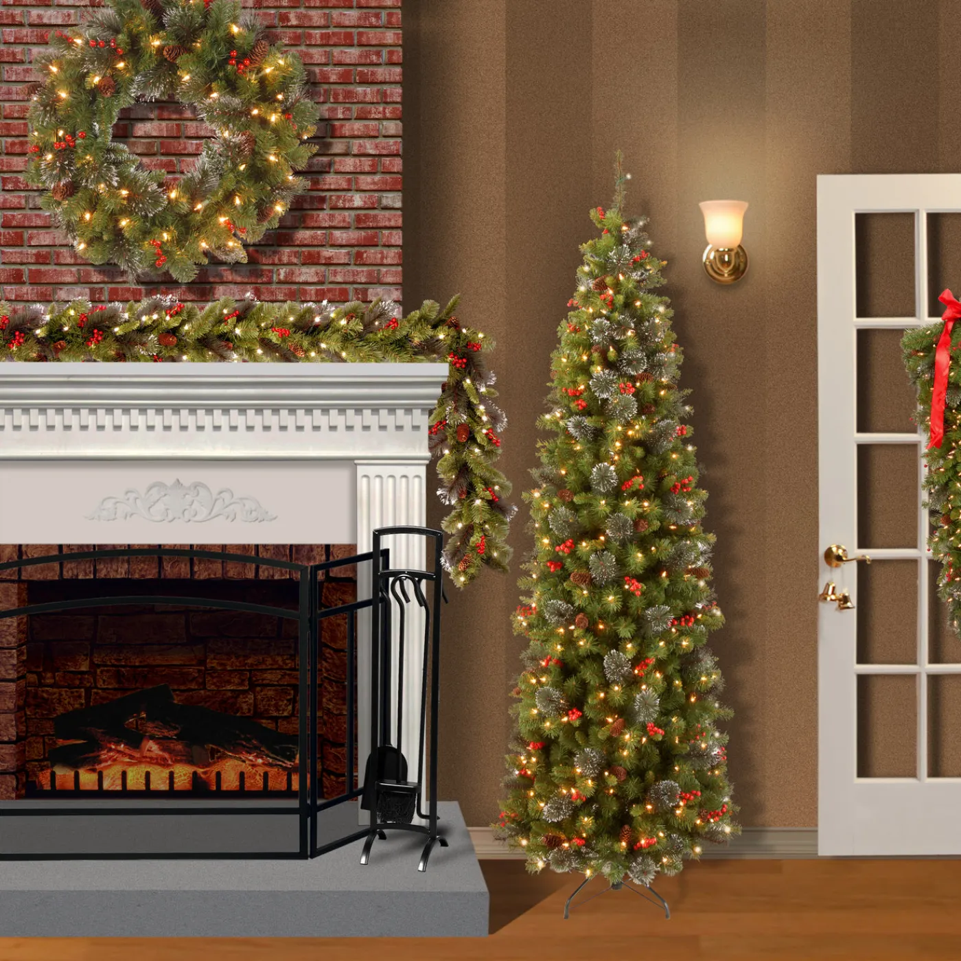 National Tree Company 9 ft. Pre-Lit Crestwood Spruce Garland with LED Lights