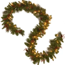 National Tree Company 9 ft. Pre-Lit Crestwood Spruce Garland with LED Lights