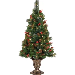 National Tree Company 4 ft. Pre-Lit Crestwood Spruce Tree with Clear Lights