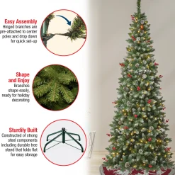 National Tree Company 7.5 ft. Pre-Lit Cullen Slim Tree with Warm White LED Lights