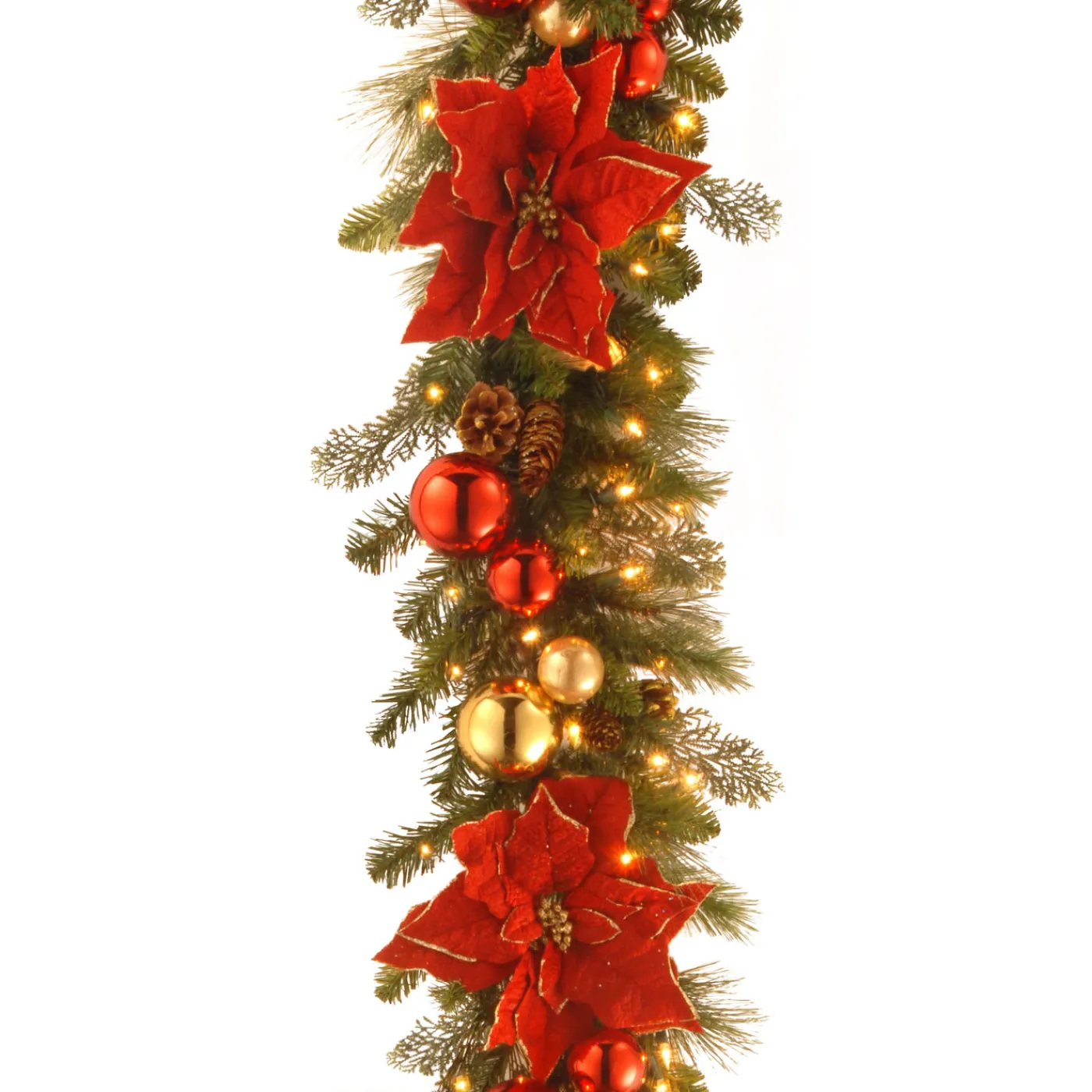 National Tree Company 9 ft. Pre-Lit Decorative Collection Holiday Garland with Clear Lights