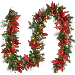 National Tree Company 9 ft. Pre-Lit Decorative Collection Garland with Clear Lights