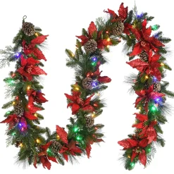National Tree Company 9 ft. Pre-Lit Decorative Collection Garland with Clear Lights