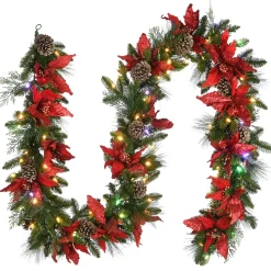 National Tree Company 9 ft. Pre-Lit Decorative Collection Garland with Clear Lights