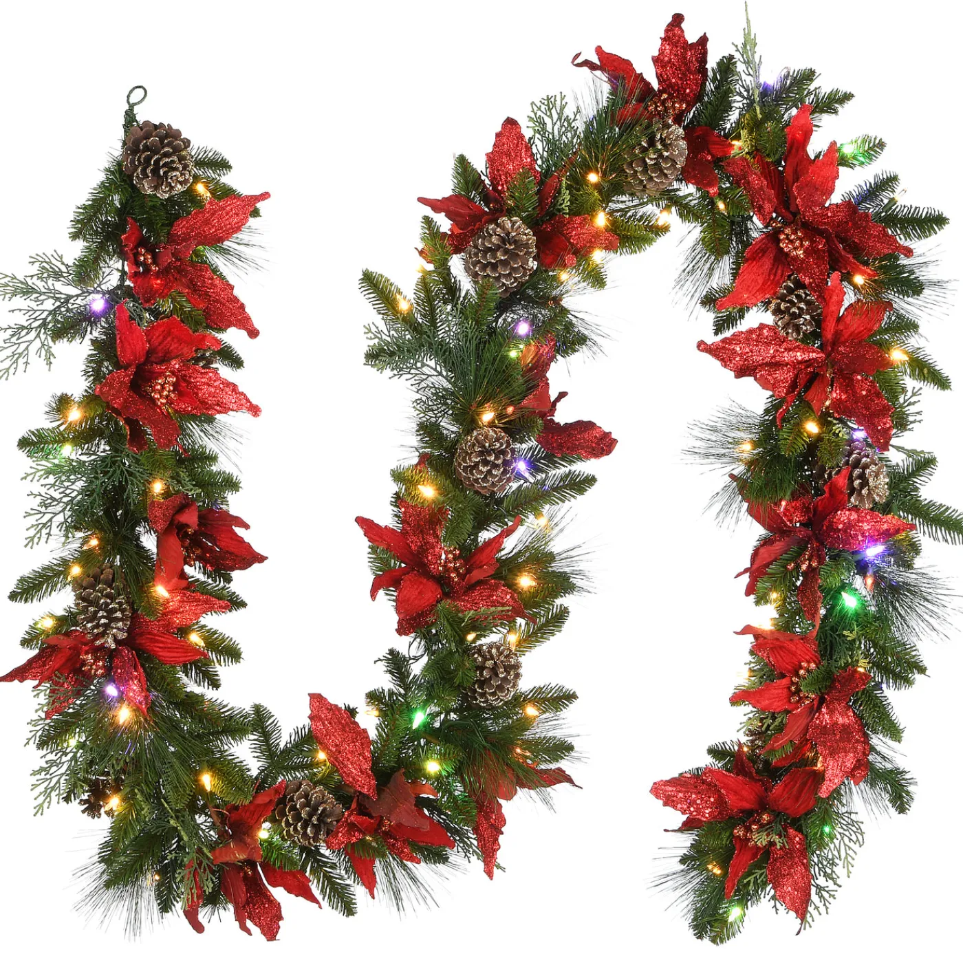 National Tree Company 9 ft. Pre-Lit Decorative Collection Garland with Clear Lights