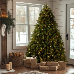 National Tree Company 7.5 ft. Pre-Lit Deluxe Downswept Douglas Fir Tree with PowerConnect Dual Color LED Lights