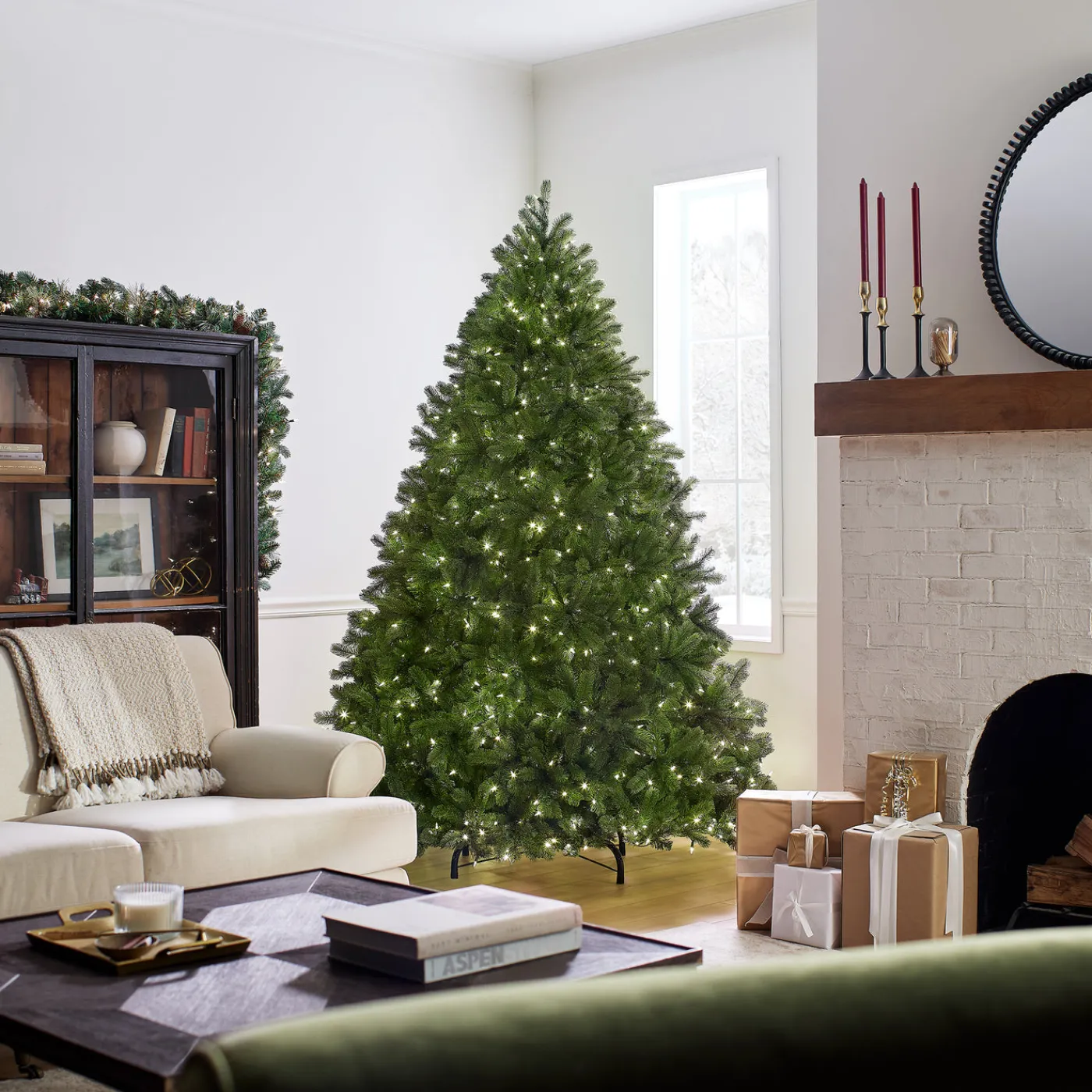 National Tree Company 7.5 ft. Pre-Lit Deluxe Downswept Douglas Fir Tree with PowerConnect Dual Color LED Lights