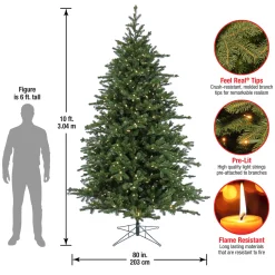 National Tree Company 10 ft. Pre-Lit Douglas Fir Hinged Tree with Warm White LED Lights