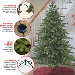 National Tree Company 10 ft. Pre-Lit Douglas Fir Hinged Tree with Warm White LED Lights