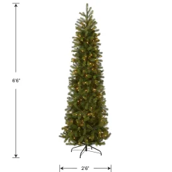 National Tree Company 6.5 ft. Pre-Lit Downswept Douglas Fir Pencil Slim Tree with Clear Lights