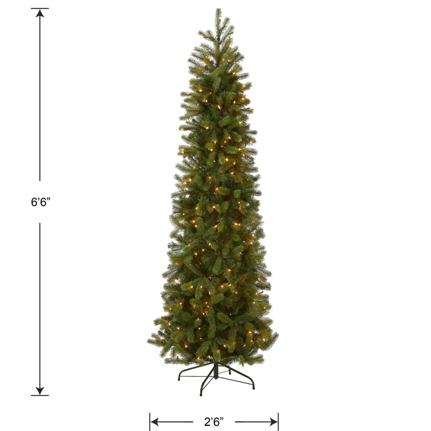 National Tree Company 6.5 ft. Pre-Lit Downswept Douglas Fir Pencil Slim Tree with Clear Lights