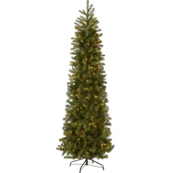 National Tree Company 6.5 ft. Pre-Lit Downswept Douglas Fir Pencil Slim Tree with Clear Lights