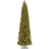 National Tree Company 9 ft. Pre-Lit Downswept Douglas Fir Pencil Slim Tree with Clear Lights