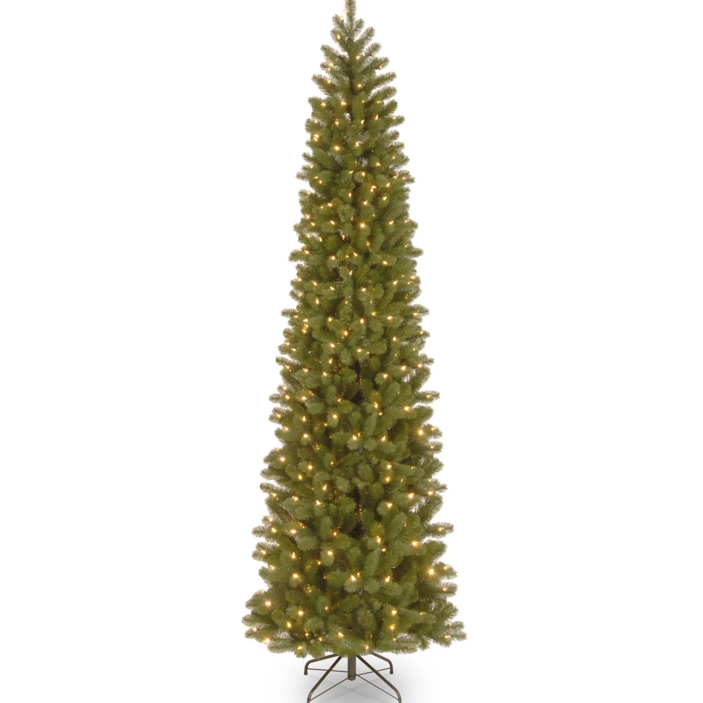 National Tree Company 9 ft. Pre-Lit Downswept Douglas Fir Pencil Slim Tree with Clear Lights