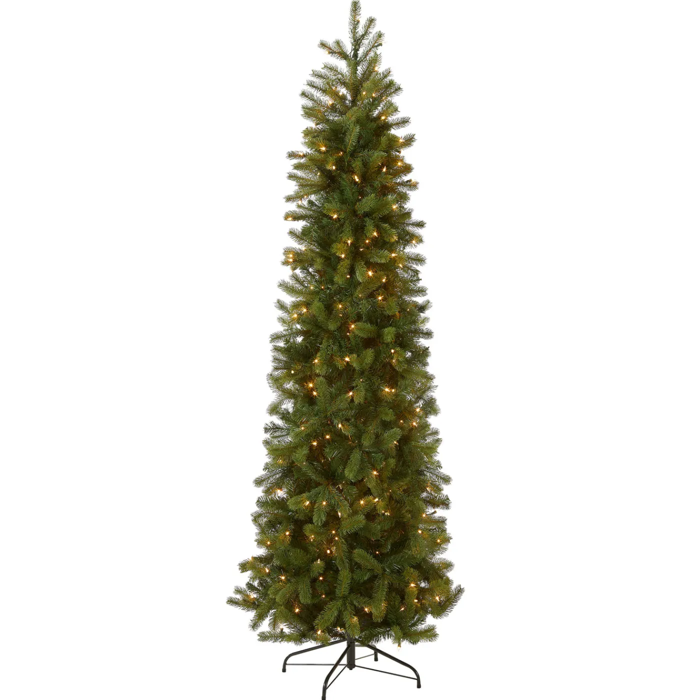National Tree Company 9 ft. Pre-Lit Downswept Douglas Fir Pencil Slim Tree with Clear Lights
