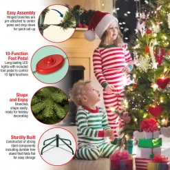 National Tree Company 12 ft. Pre-Lit Downswept Douglas Fir Pencil Slim Tree with Dual Color LED Lights