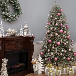 National Tree Company 7.5 ft. Pre-Lit Dunhill Fir Flocked Tree with 750 Clear Lights