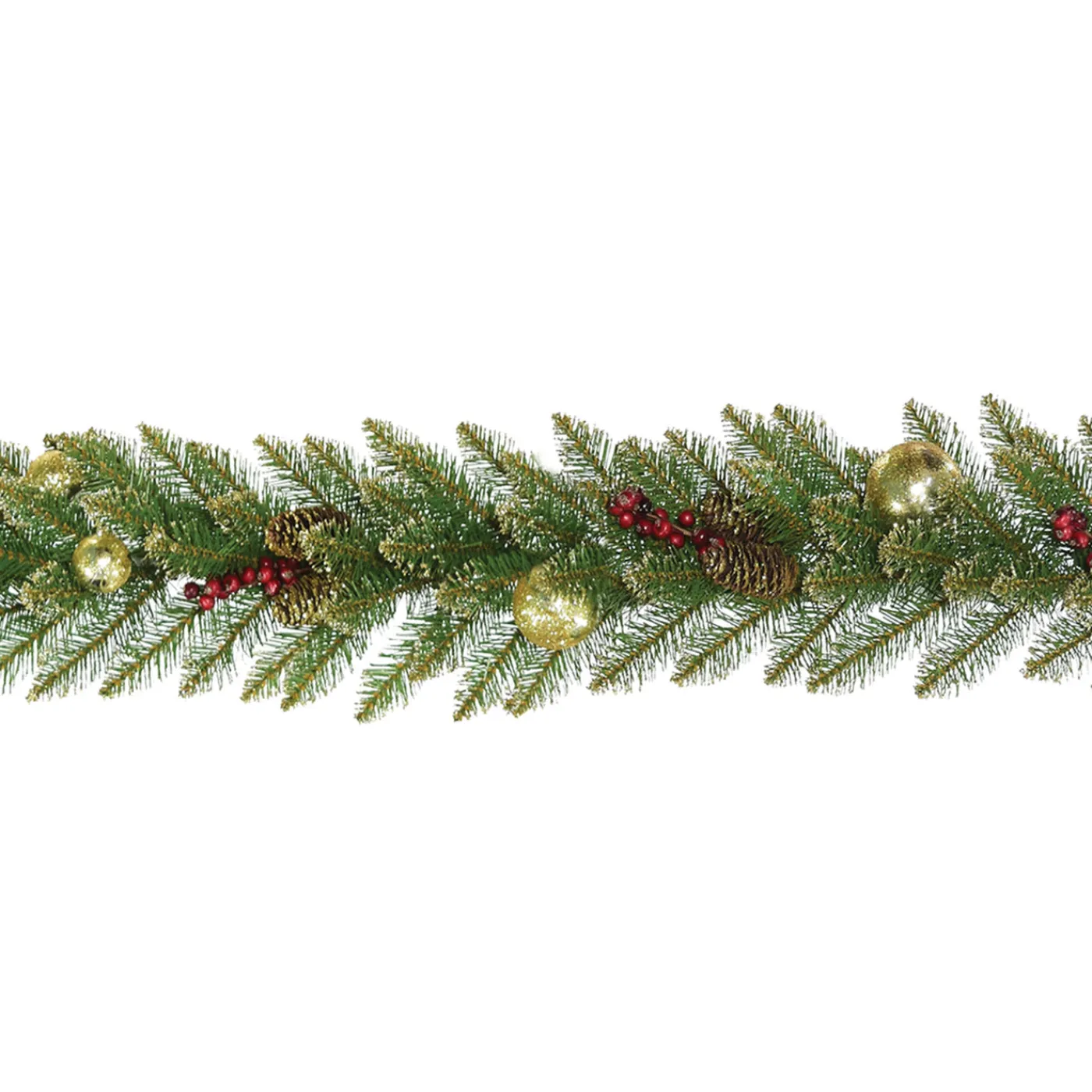 National Tree Company 9 ft. Pre-Lit Dunhill Fir Glittery Gold Garland with LED Lights