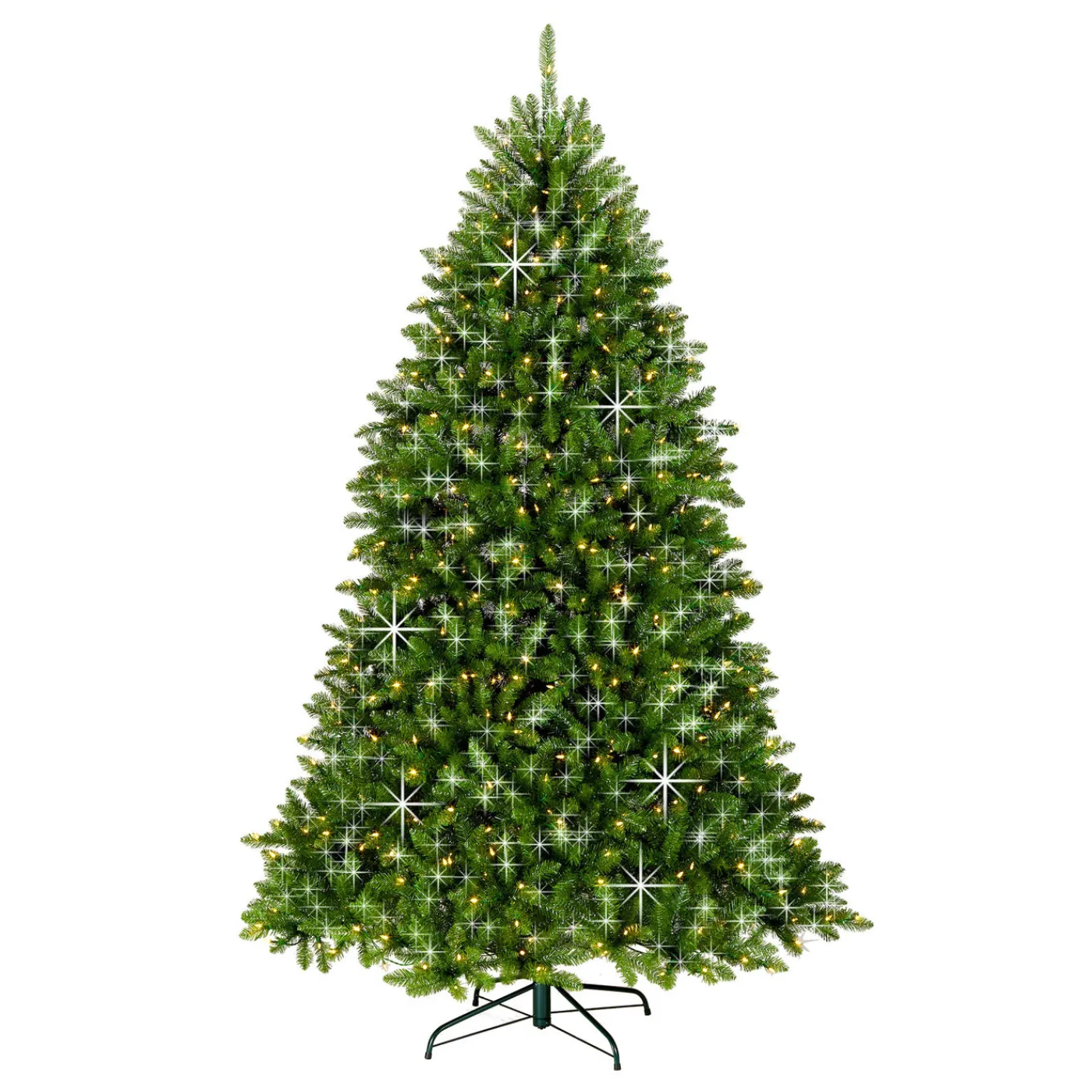 National Tree Company 7.5 ft. Pre-Lit Dunhill Fir Shimmer Tree Silver Tinsel with Dual Color LED Lights