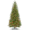 National Tree Company 7.5 ft. Pre-Lit Dunhill Fir Slim Tree with Multicolor Lights