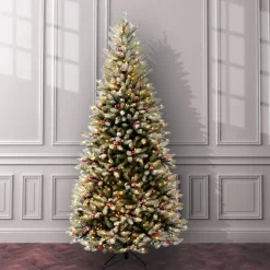National Tree Company 7.5 ft. Pre-Lit Dunhill Fir Slim Tree with Clear Lights