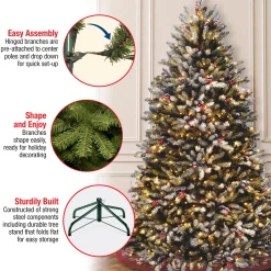 National Tree Company 6.5 ft. Pre-Lit Dunhill Fir Snowy Tree with Clear Lights
