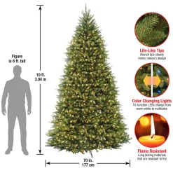 National Tree Company 10 ft. Pre-Lit Dunhill Fir Tree with Dual Color LED Lights