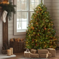 National Tree Company 4.5 ft. Pre-Lit Dunhill Fir Tree with Multicolor Lights