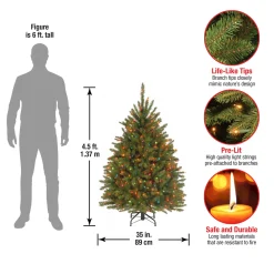 National Tree Company 4.5 ft. Pre-Lit Dunhill Fir Tree with Multicolor Lights
