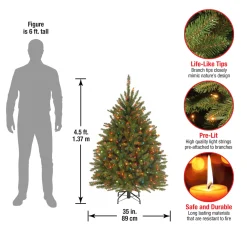 National Tree Company 4.5 ft. Pre-Lit Dunhill Fir Tree with Multicolor Lights