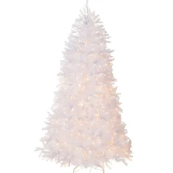National Tree Company 6.5 ft. Pre-Lit Dunhill Fir White Tree with Clear Lights