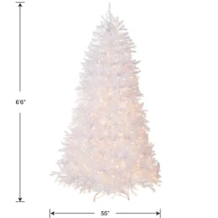 National Tree Company 6.5 ft. Pre-Lit Dunhill Fir White Tree with Clear Lights