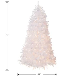 National Tree Company 7 ft. Pre-Lit Dunhill Fir White Tree with Clear Lights