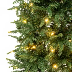 National Tree Company 6 ft. Pre-Lit Duxbury Feel Real Slim Tree with LED Lights