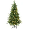 National Tree Company 4.5 ft. Pre-Lit Duxbury Light Green Tree with Warm White LED Lights