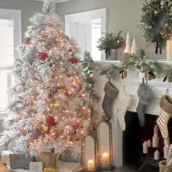 National Tree Company 6.5 ft. Pre-Lit Flocked Bavarian Pine Tree