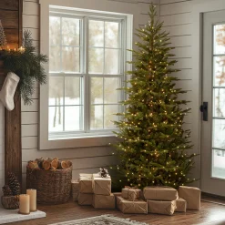 National Tree Company 7.5 ft. Pre-Lit Fraser Grande Slim Tree with Clear Lights