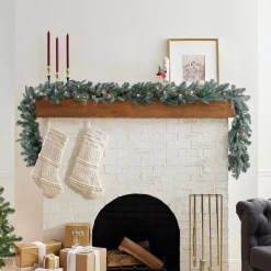 National Tree Company 9 ft. Pre-Lit Frosted Arctic Spruce Garland with Clear Lights