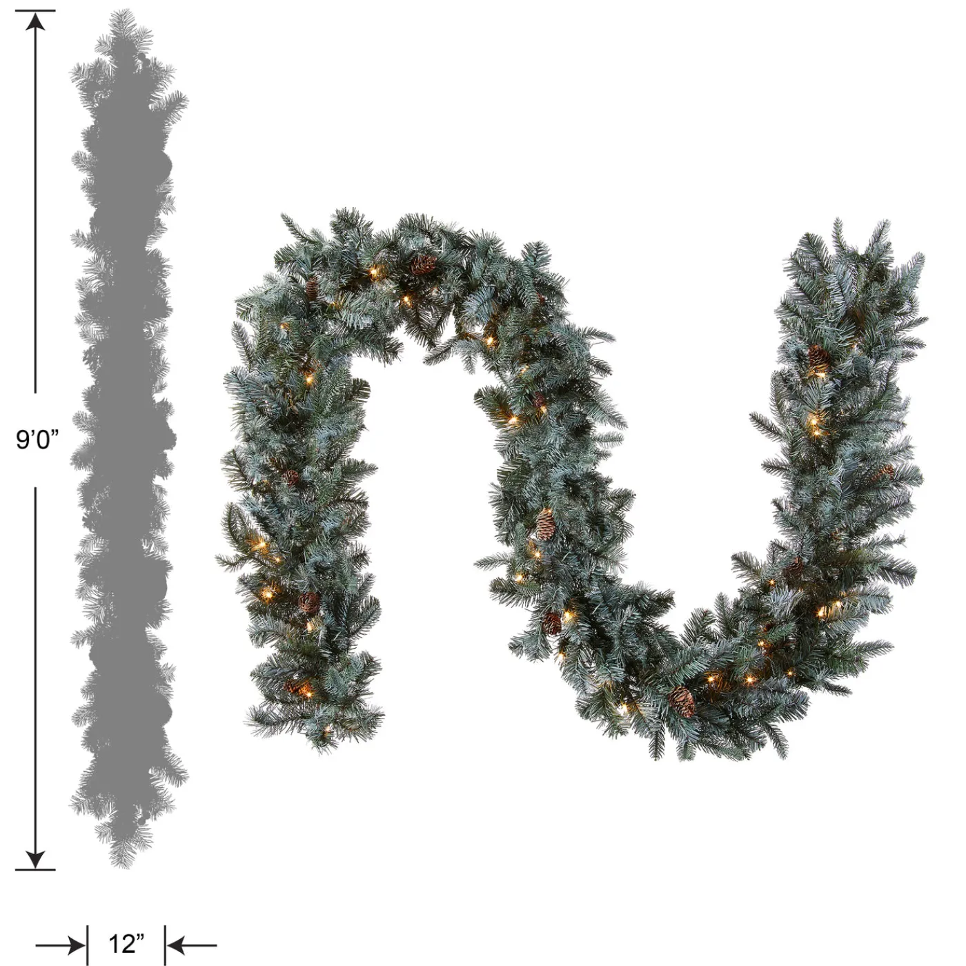 National Tree Company 9 ft. Pre-Lit Frosted Arctic Spruce Garland with Clear Lights