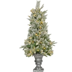 National Tree Company 4 ft. Pre-Lit Frosted Colonial Fir Tree with Warm White LED Lights