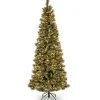 National Tree Company 7.5 ft. Pre-Lit Glittery Bristle Slim Tree with Clear Lights