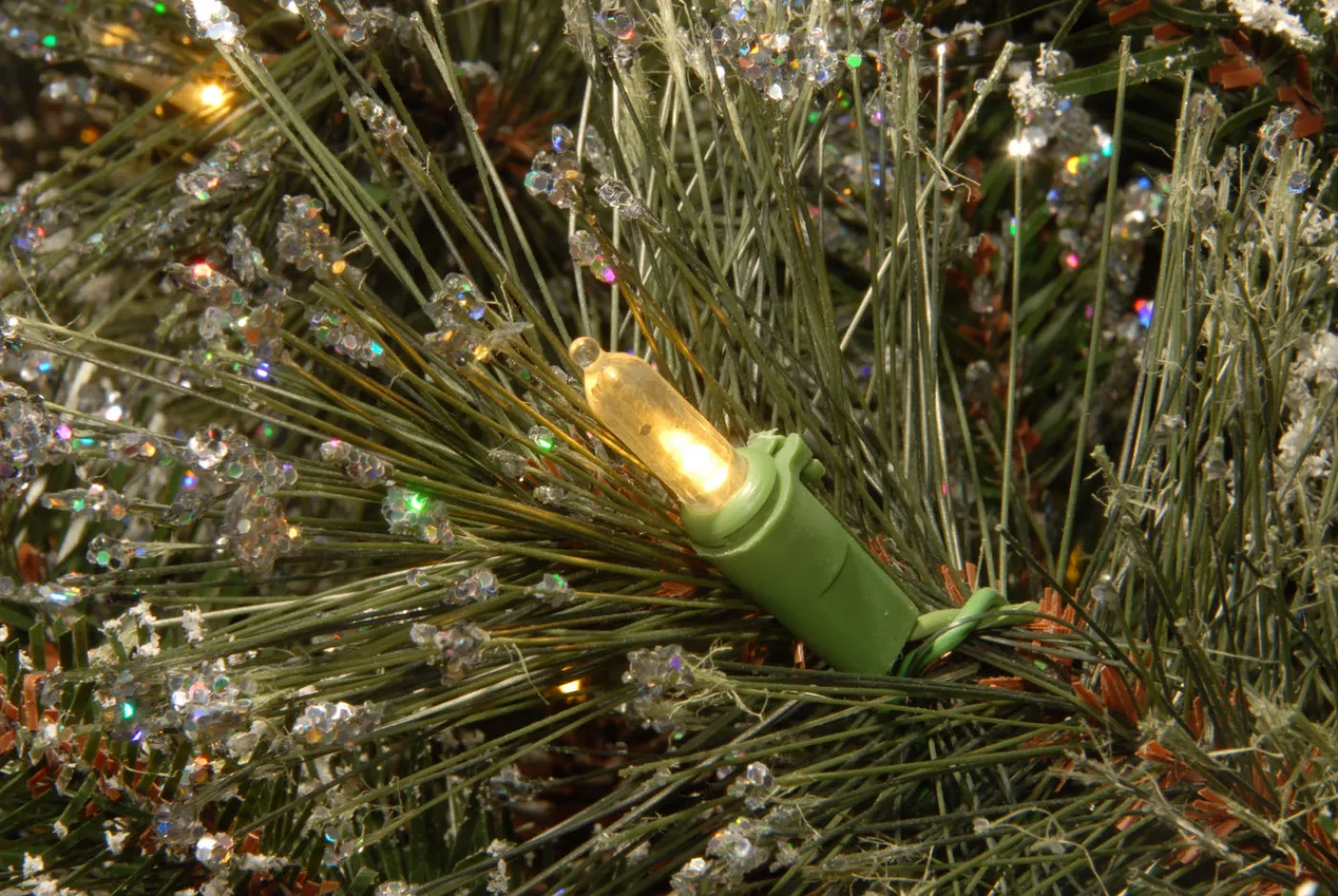 National Tree Company 3 ft. Pre-Lit Glittery Bristle Tree with LED Lights