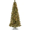 National Tree Company 6.5 ft. Pre-Lit Glittery Bristle Slim Tree with Clear Lights