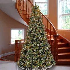 National Tree Company 9 ft. Pre-Lit Glittery Bristle Pine Tree with Clear Lights