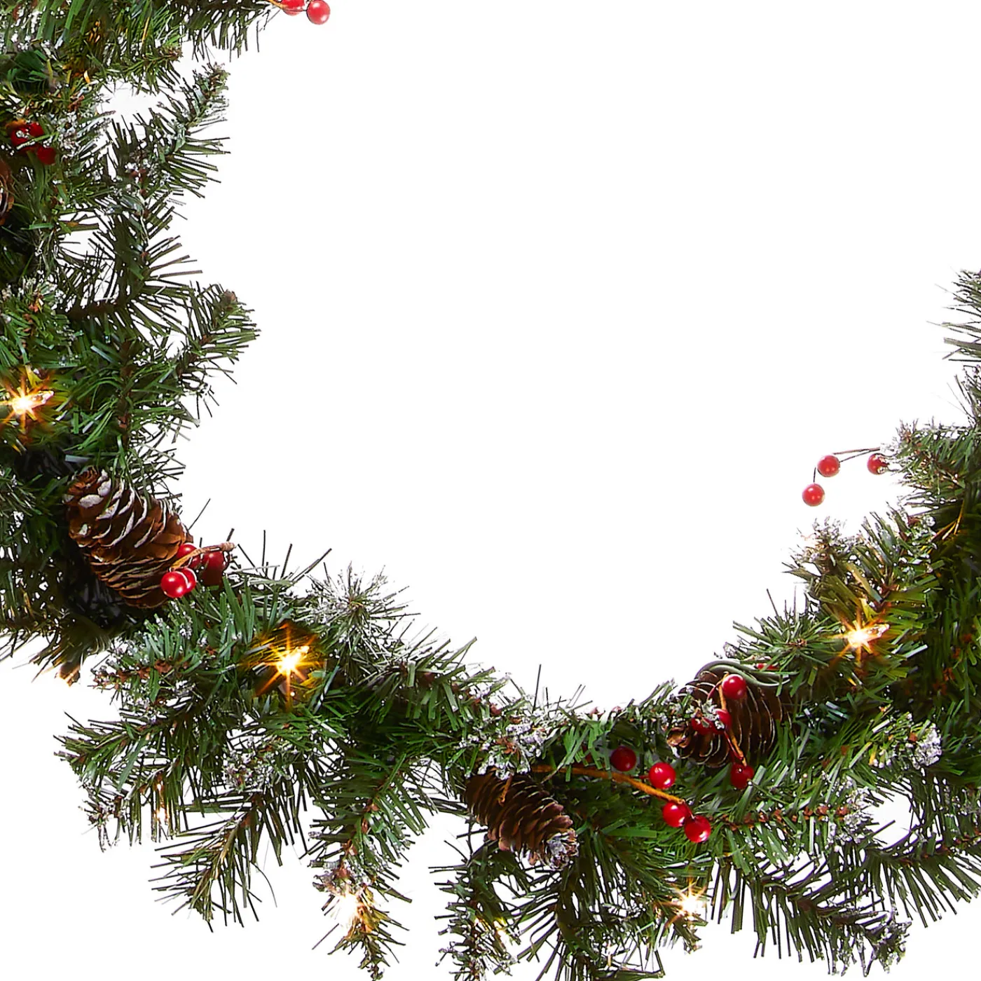 National Tree Company 9 ft. Pre-Lit Glittery Mountain Spruce Garland with Clear Lights