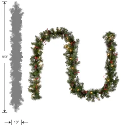 National Tree Company 9 ft. Pre-Lit Glittery Mountain Spruce Garland with Clear Lights
