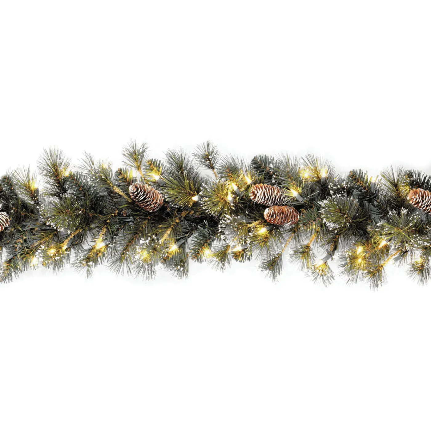 National Tree Company 9 ft. Pre-Lit Glittery Pine Garland with Clear Lights