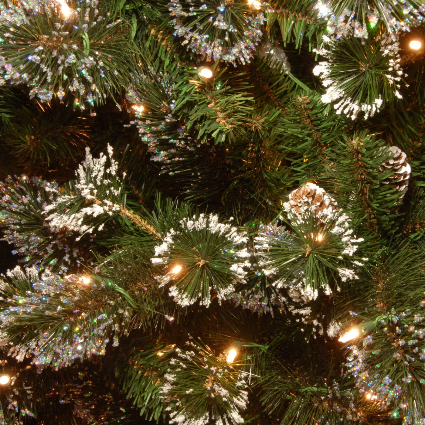 National Tree Company 9 ft. Pre-Lit Glittery Pine Garland with Clear Lights