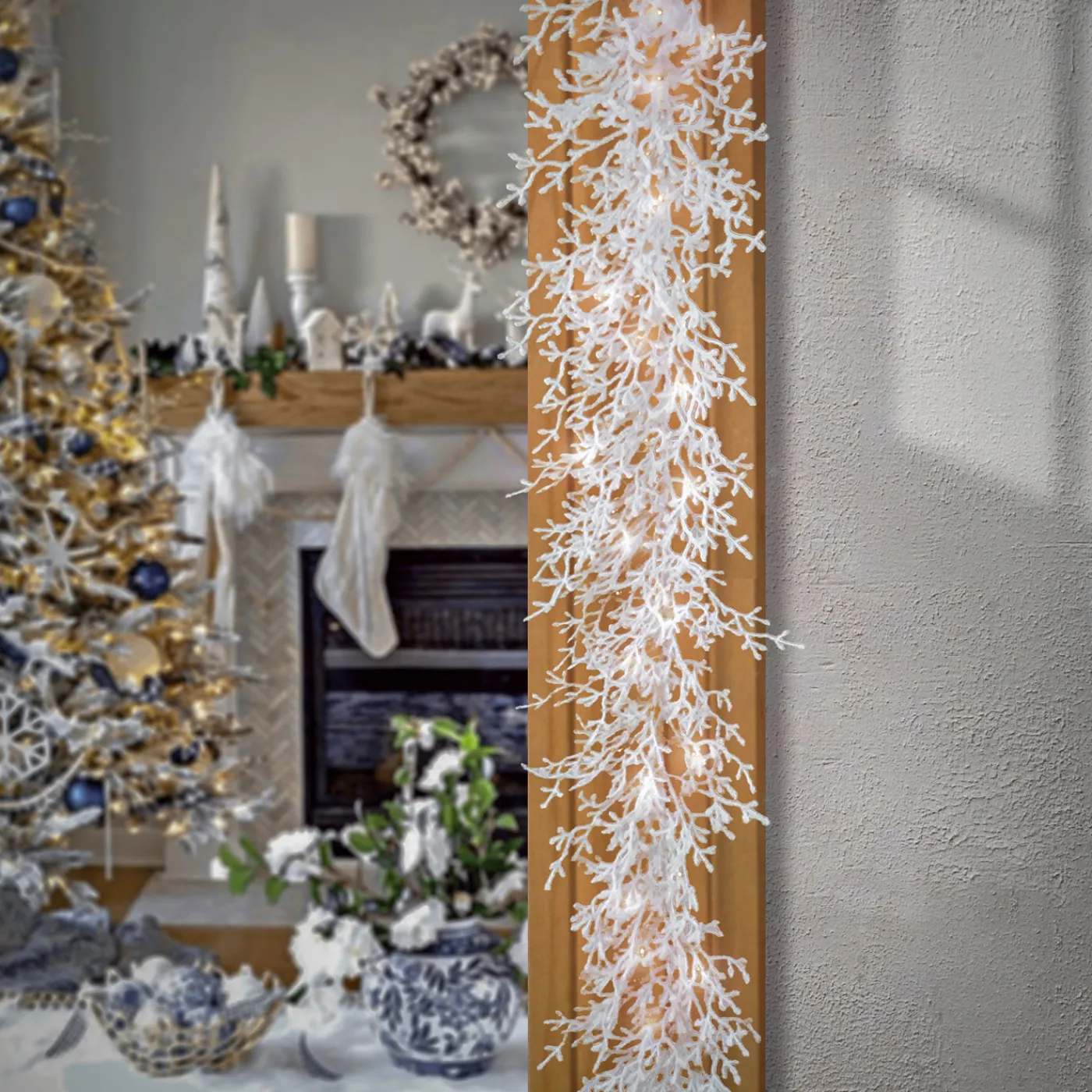 National Tree Company 9 ft. Pre-Lit HGTV Home Collection Christmas by the Sea Coral Garland